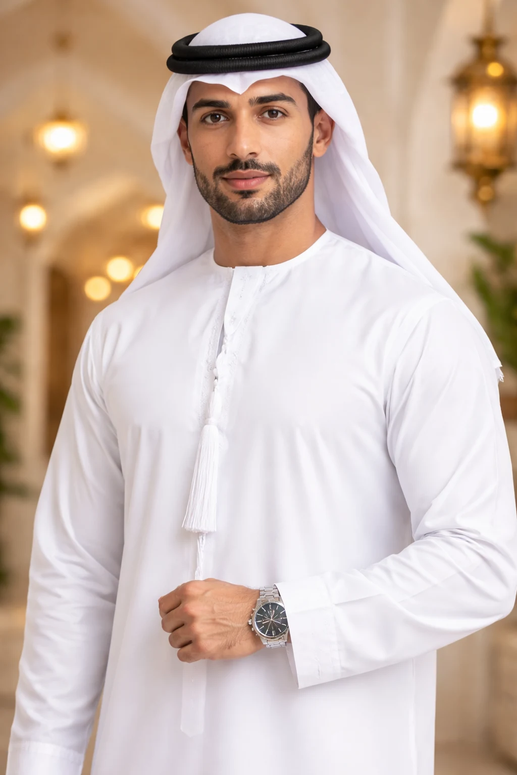 Premium white Emirati kandora Sharjah - classic elegance by Dar Al Ahad, traditional men kandora Sharjah UAE with fine tailoring